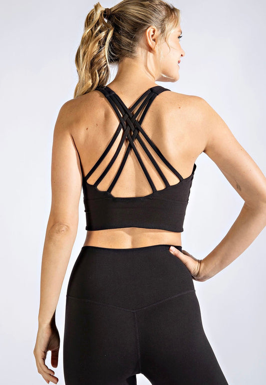 Crisscross padded sports bra/bralette