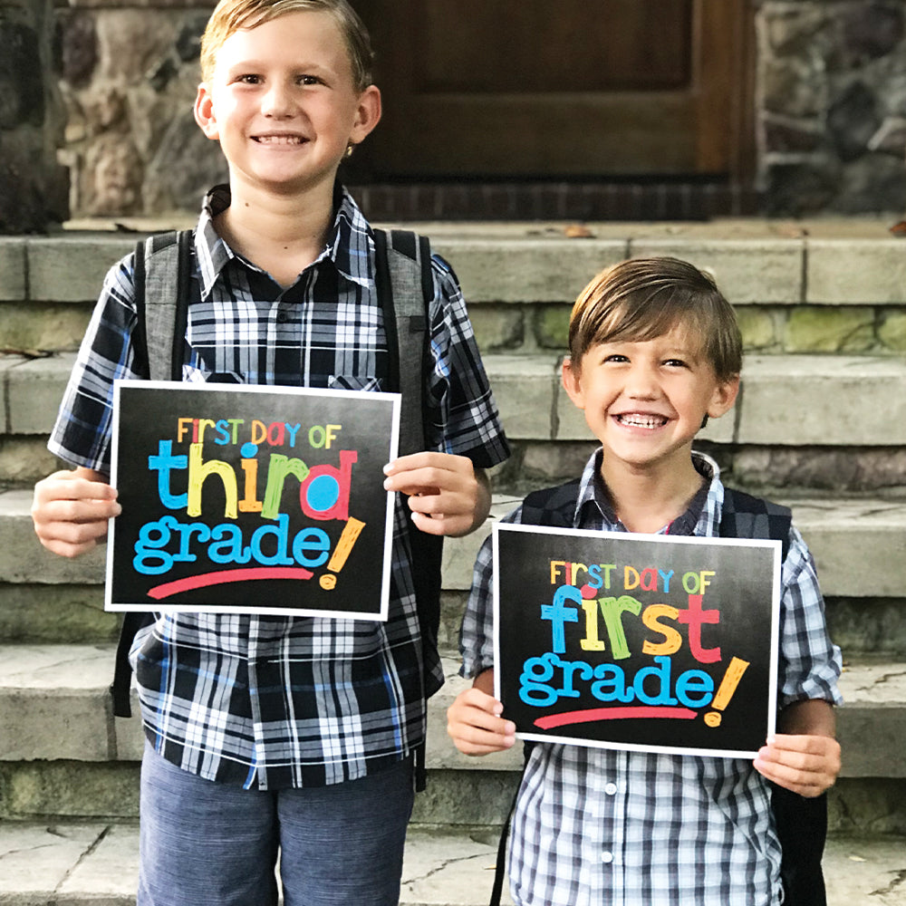 First & Last Day of School Signs | Photo Prop Deck | 17 Grades including T-K | (4) Styles - Denise Albright®