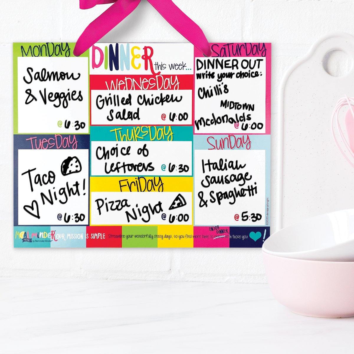 52-Week Meal Minder® Weekly Menu Planner Pad | Grocery List | Bonus Dry Erase Menu Board - Denise Albright®