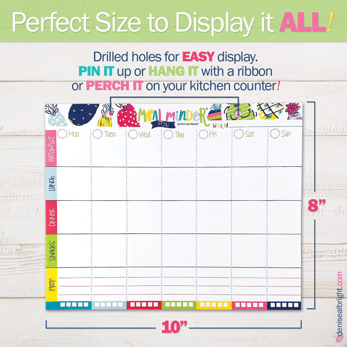 52-Week Meal Minder® Weekly Menu Planner Pad | Grocery List | Bonus Dry Erase Menu Board - Denise Albright®