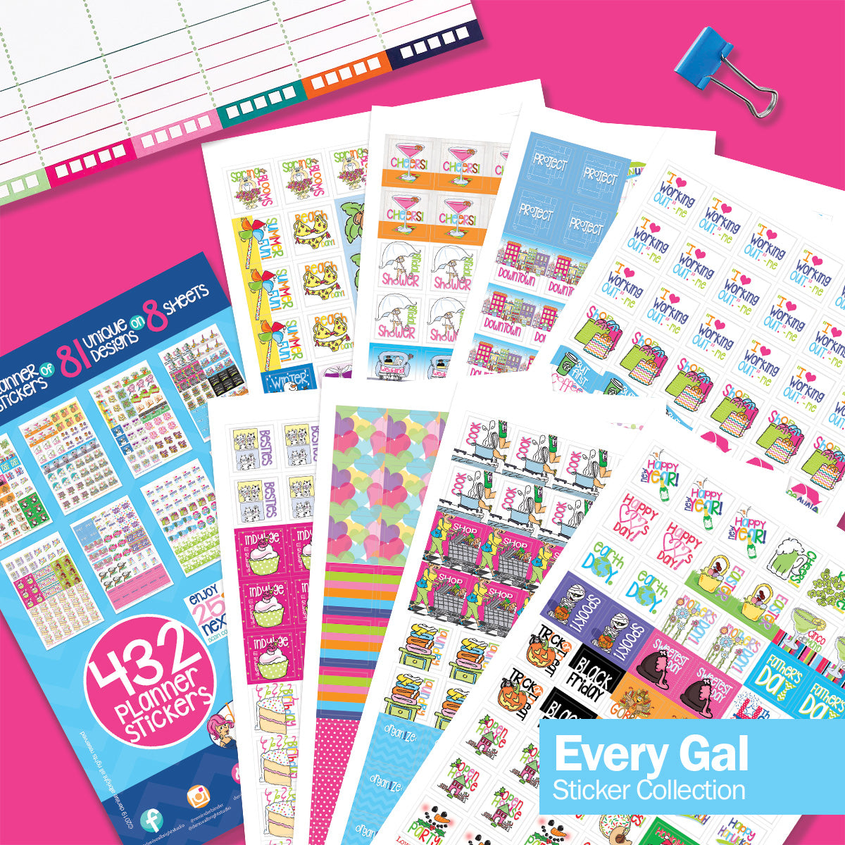 Best Planner Stickers | Family, Work, To-Dos, Events, Goals | 8 Styles - Denise Albright®