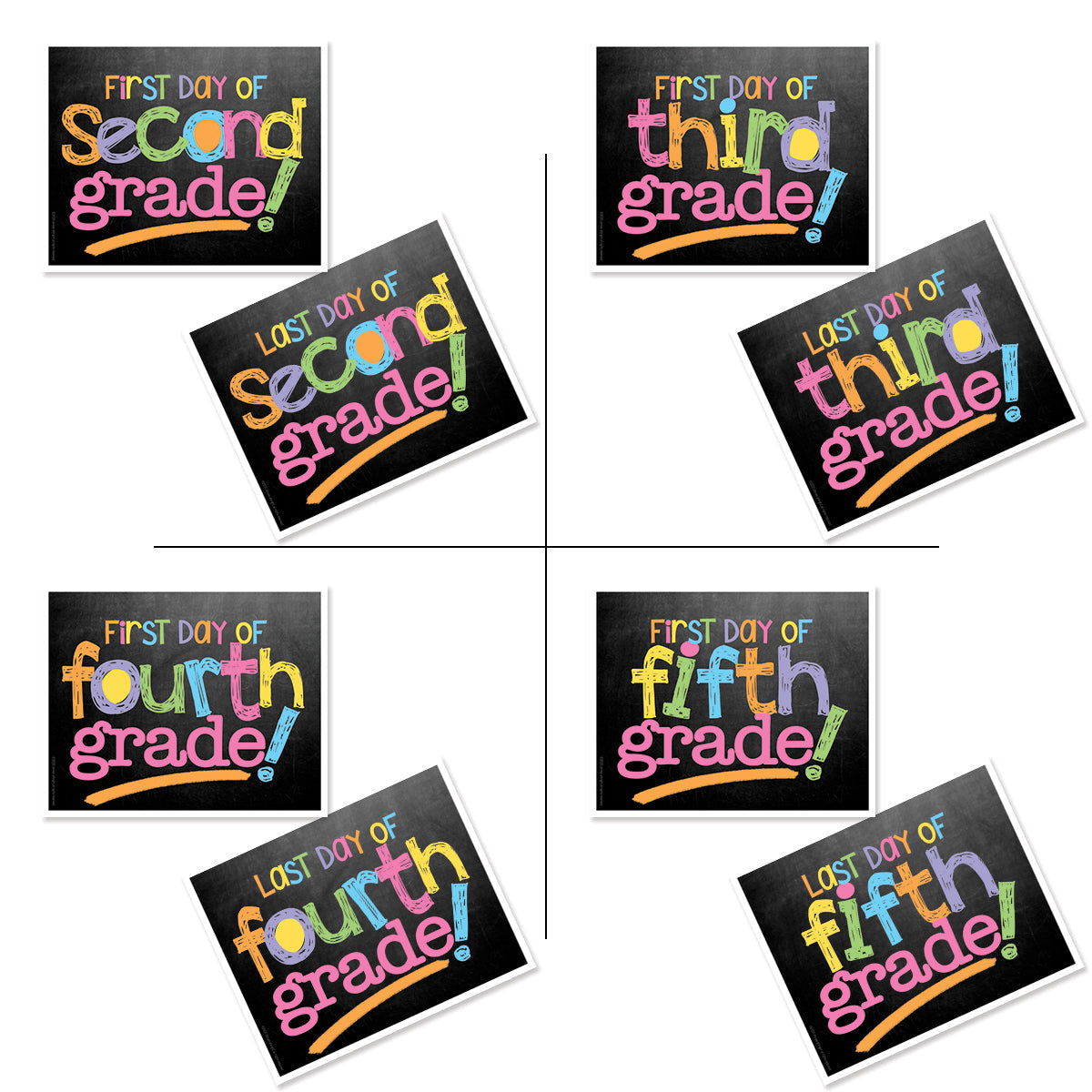 First & Last Day of School Signs | Photo Prop Deck | 17 Grades including T-K | (4) Styles - Denise Albright®