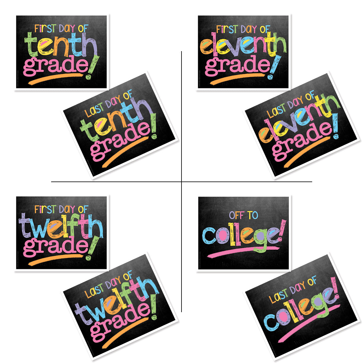 First & Last Day of School Signs | Photo Prop Deck | 17 Grades including T-K | (4) Styles - Denise Albright®