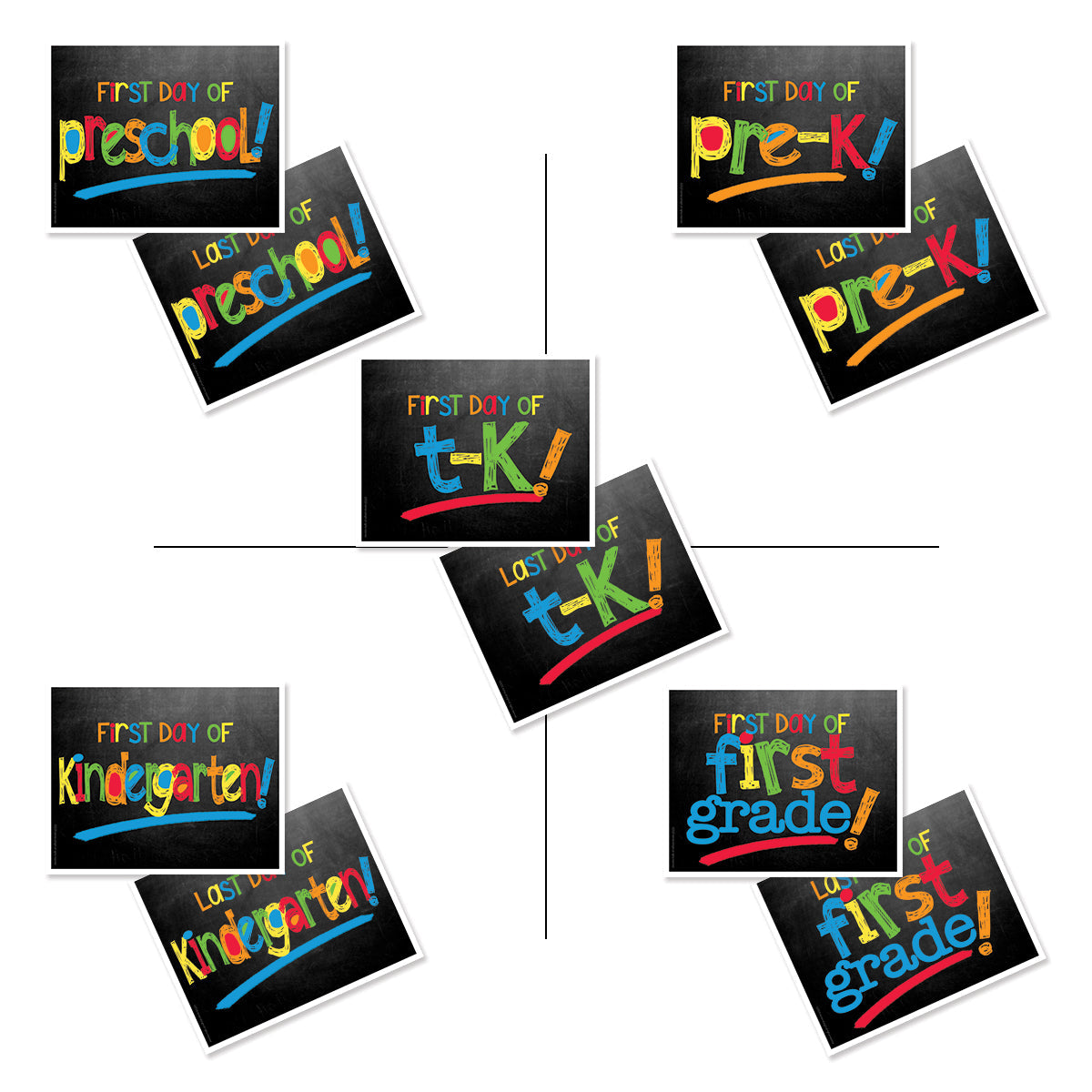 First & Last Day of School Signs | Photo Prop Deck | 17 Grades including T-K | (4) Styles - Denise Albright®