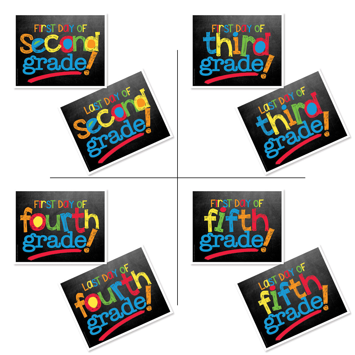 First & Last Day of School Signs | Photo Prop Deck | 17 Grades including T-K | (4) Styles - Denise Albright®