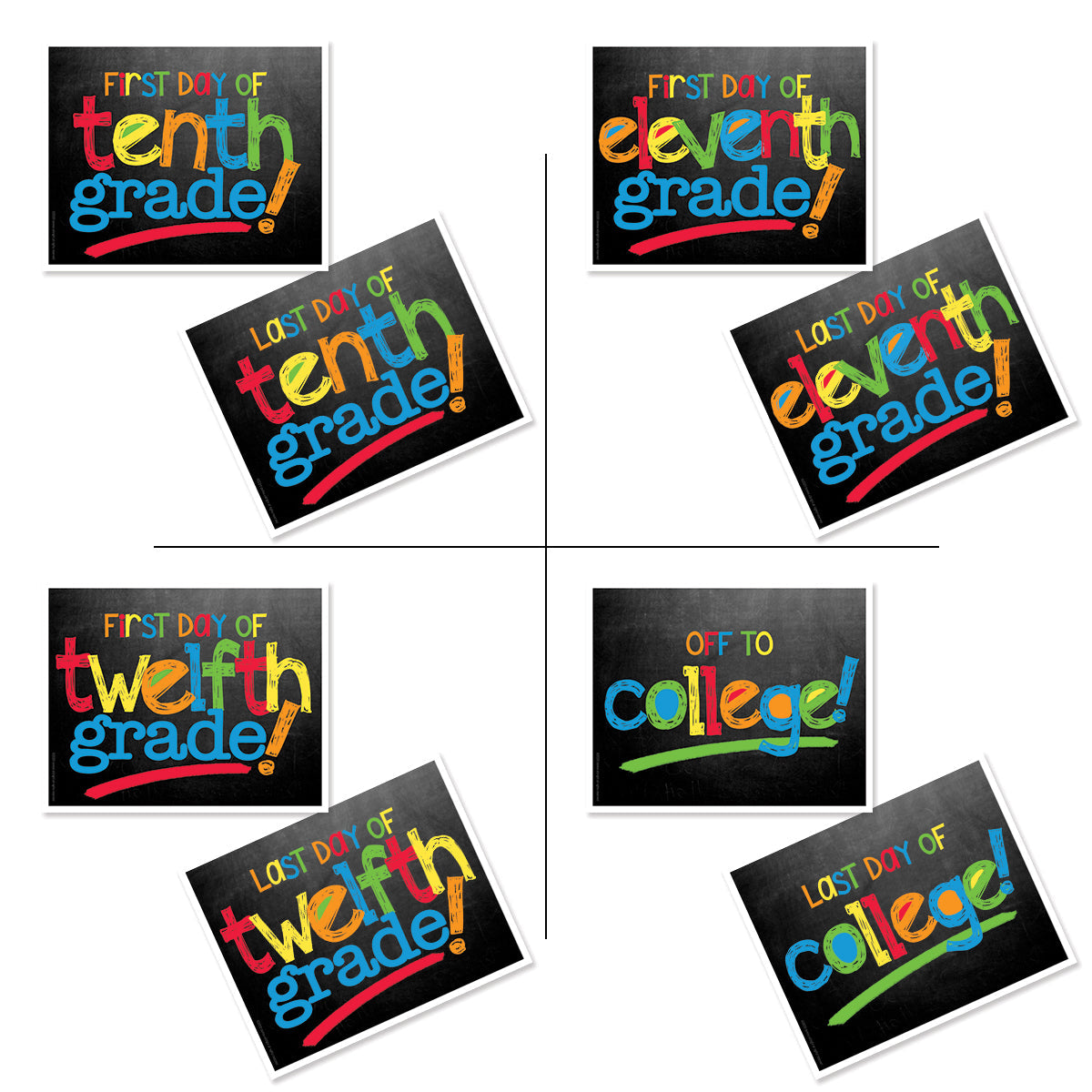 First & Last Day of School Signs | Photo Prop Deck | 17 Grades including T-K | (4) Styles - Denise Albright®