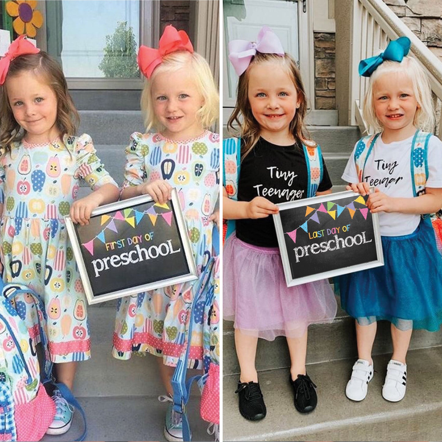 First & Last Day of School Signs | Photo Prop Deck | 17 Grades including T-K | (4) Styles - Denise Albright®