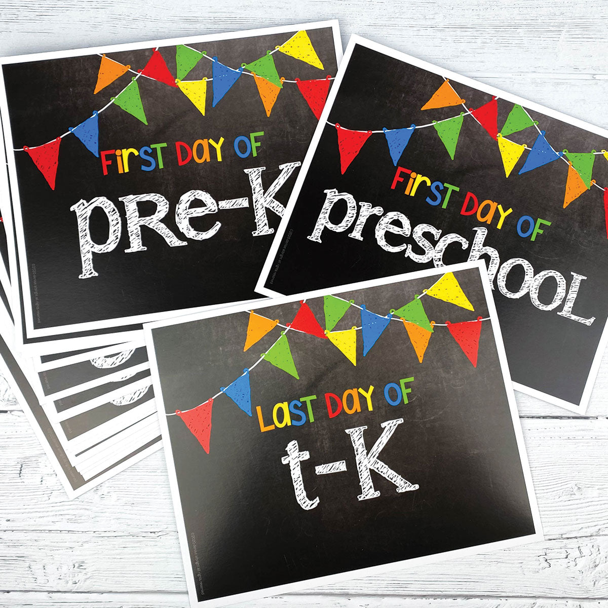 First & Last Day of School Signs | Photo Prop Deck | 17 Grades including T-K | (4) Styles - Denise Albright®