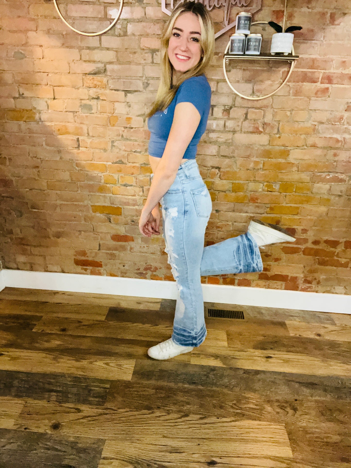 Shiloh Distressed Flare Jean