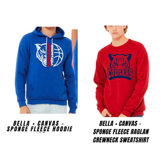 Cougar Crew and Hoodie-by Bella Canvas