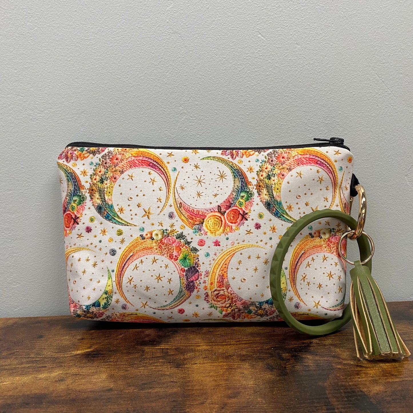Pouch - Moon, Colorful Embroidery Smaller Print