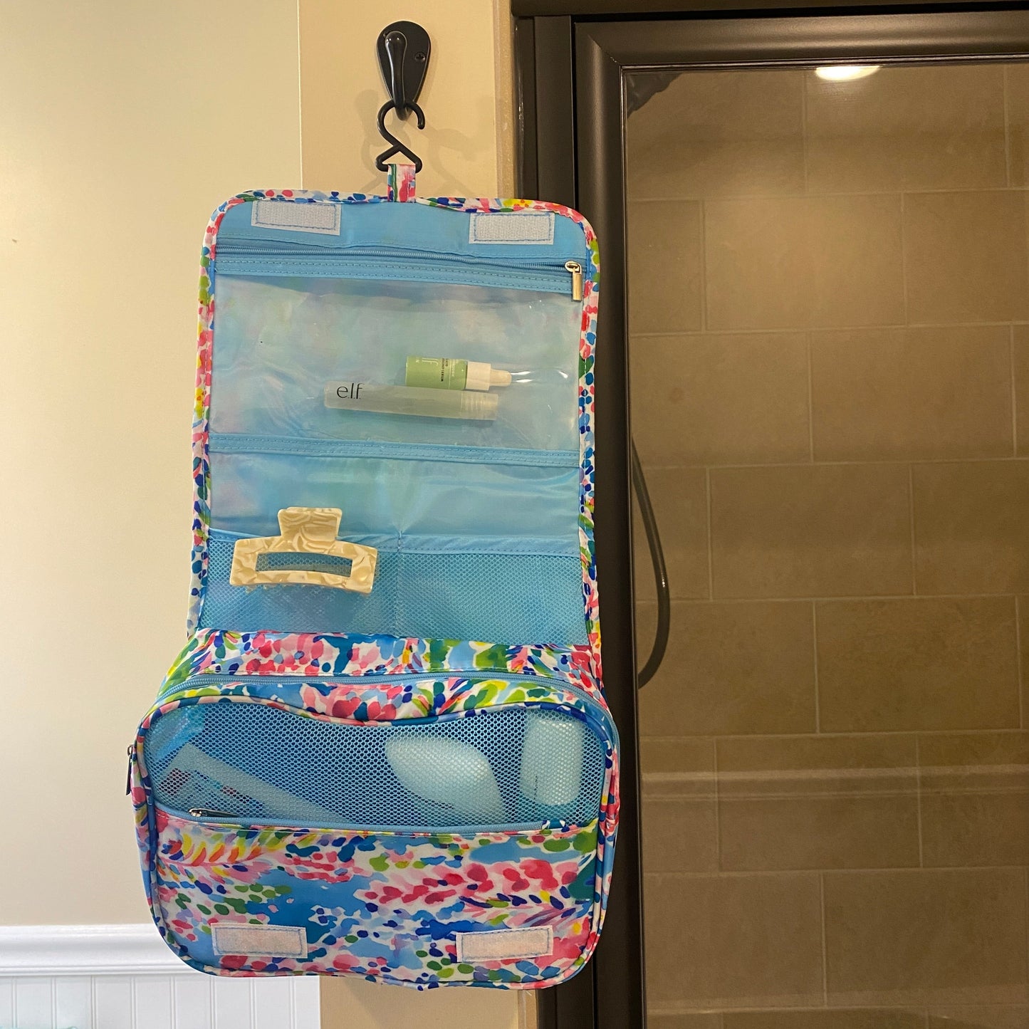 Hanging Toiletry Bag - Pink & Blue