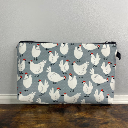 Pouch - Chickens Teal