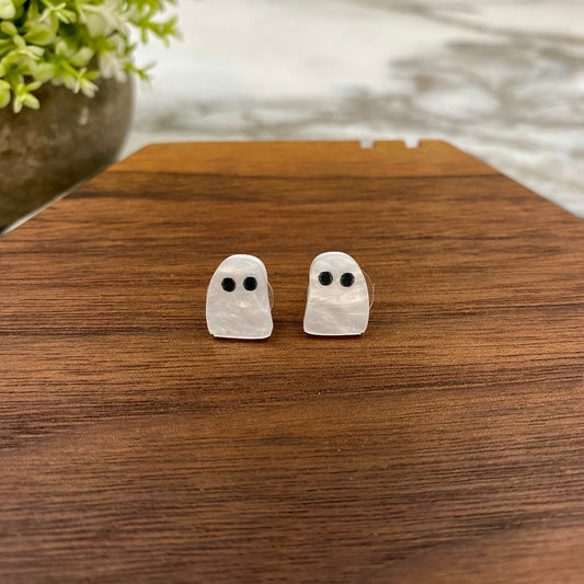 Acrylic Stud Earrings - Halloween Ghosts