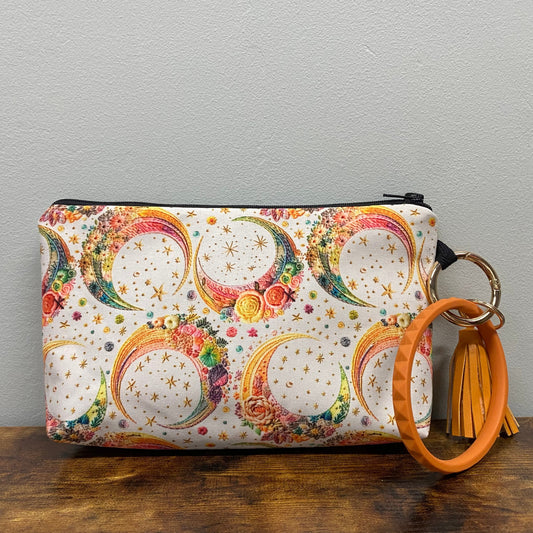 Pouch - Moon, Colorful Embroidery Smaller Print