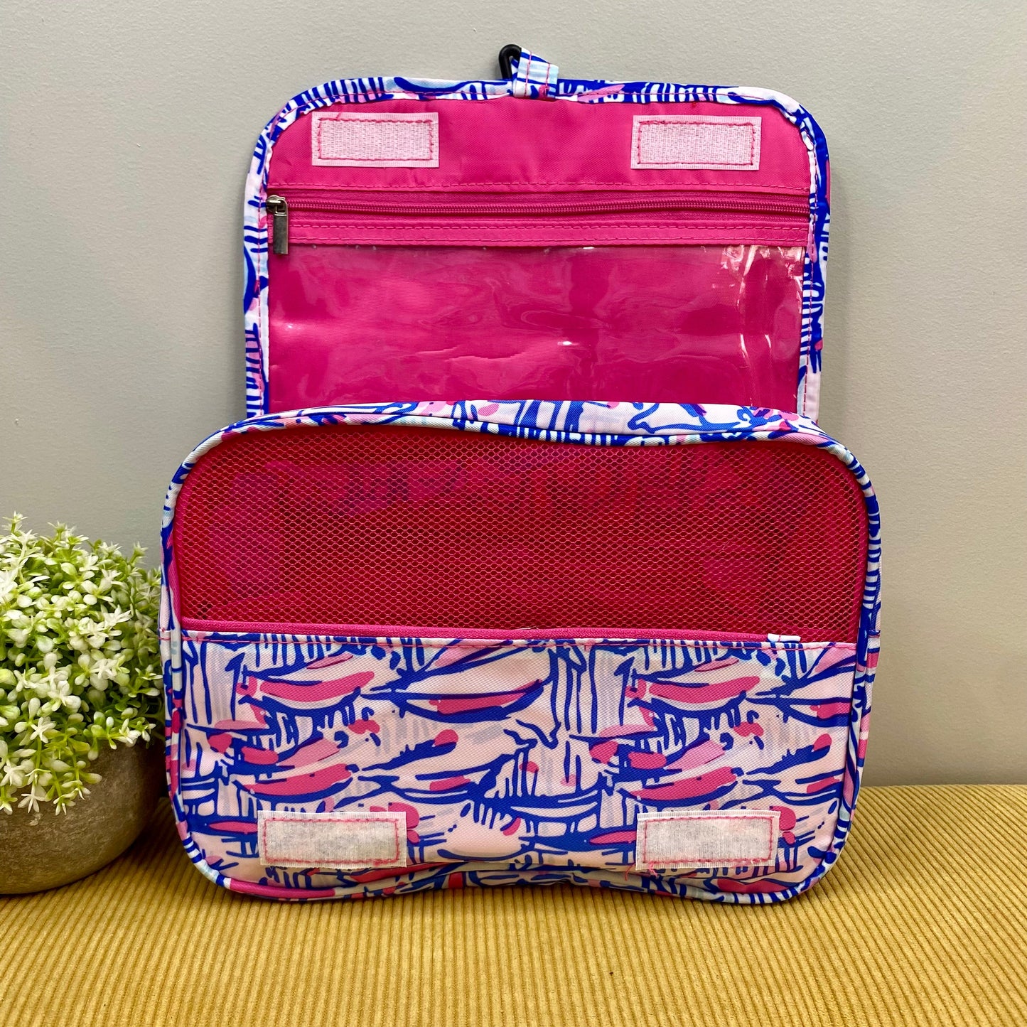 Hanging Toiletry Bag - Pink & Blue