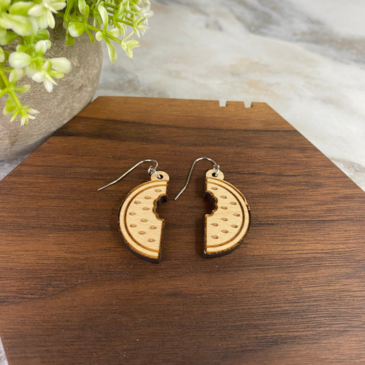 Wooden Dangle Earrings - Watermelon