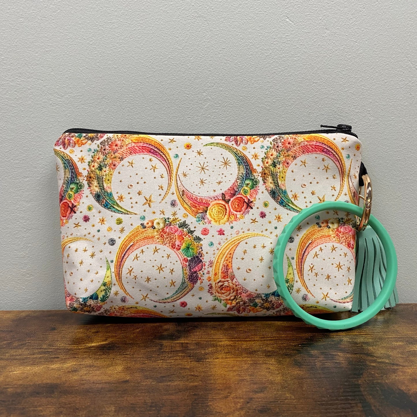 Pouch - Moon, Colorful Embroidery Smaller Print