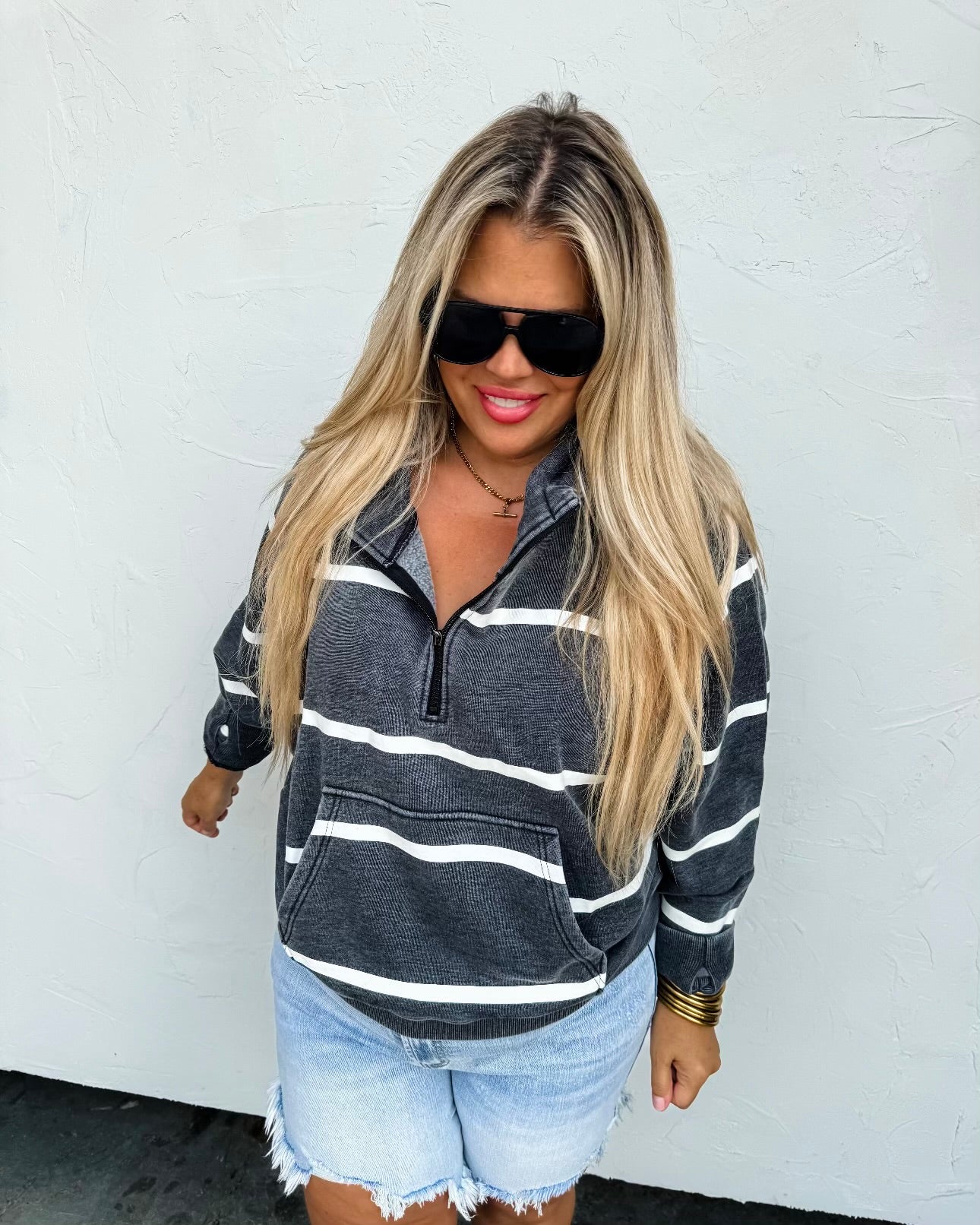 Stripped Crop Sweatshirt