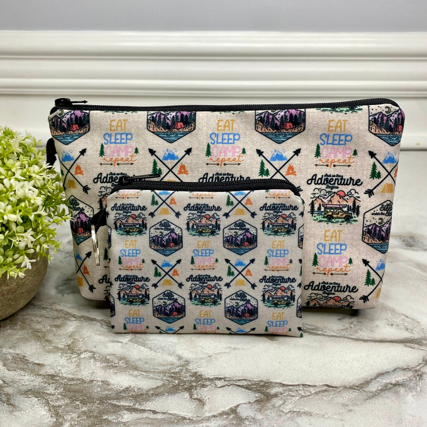 Pouch & Mini Pouch Set - Eat Sleep Camp Repeat