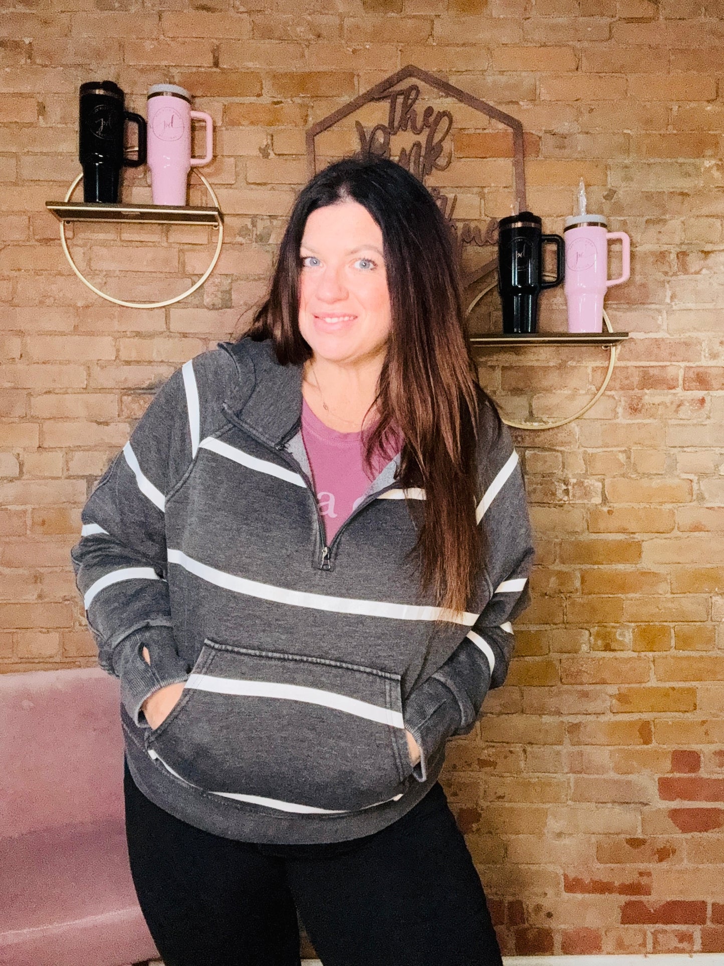Stripped Crop Sweatshirt