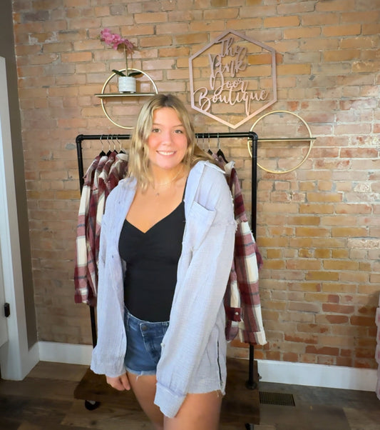 Breezy Gauze Button-Down