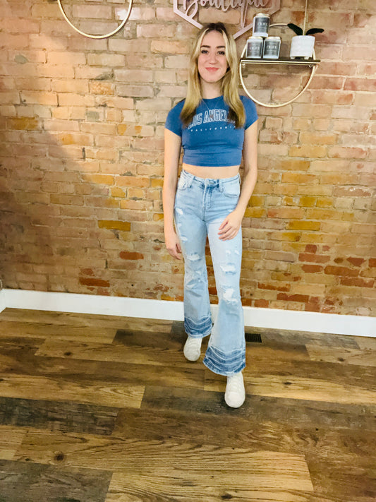Shiloh Distressed Flare Jean