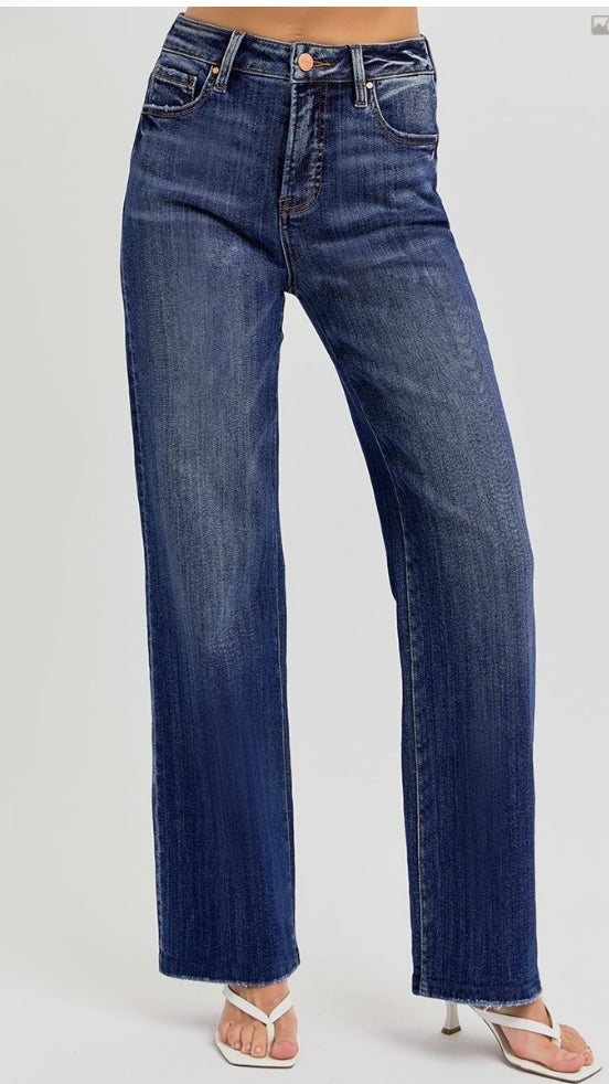 Risen Tummy Control High Rise Straight Jeans