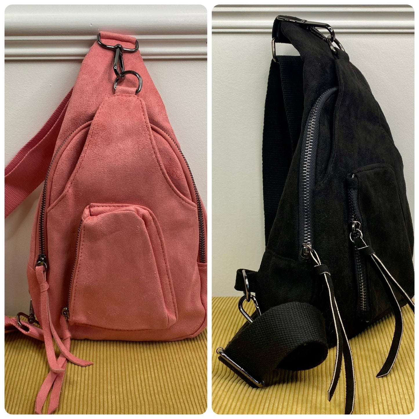 Suede Sling Crossbody