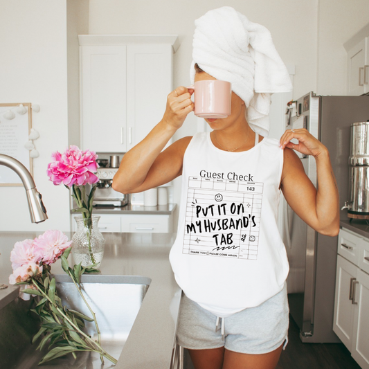 Put it on my husbands tab