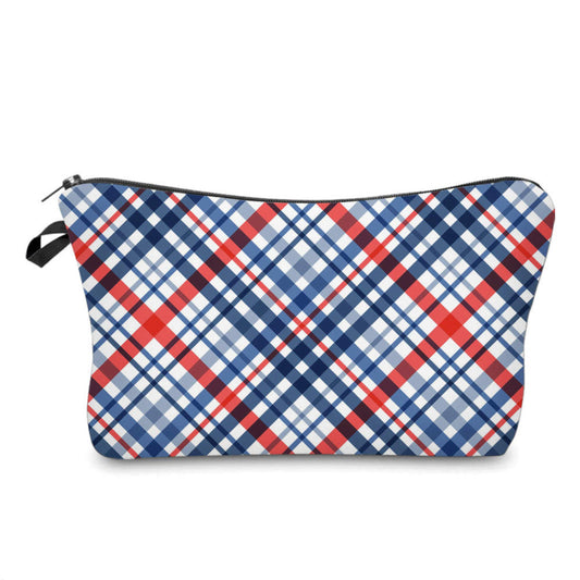 Pouch - Plaid Red White Blue