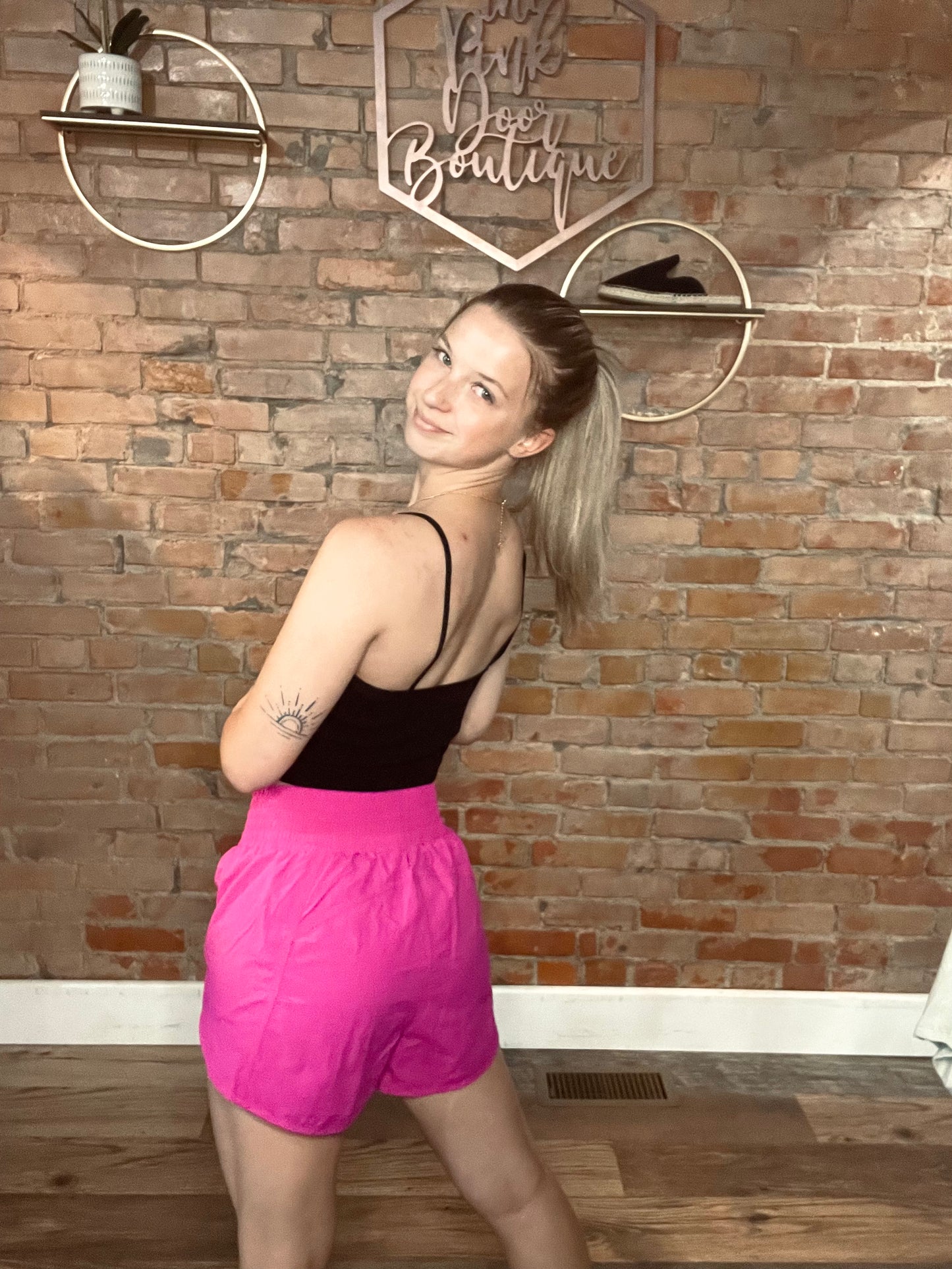 Smocked Waist Band Athletic Shorts