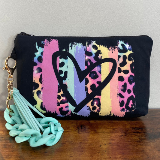 Pouch - Animal Print Rainbow Heart