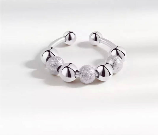 Ring - Adjustable Fidget Ring - Shiny and Matte Beads