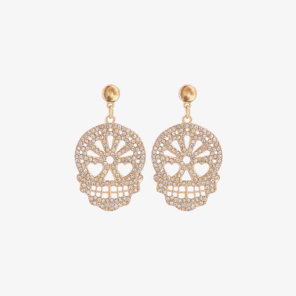 Skull Rhinestone Alloy Earrings