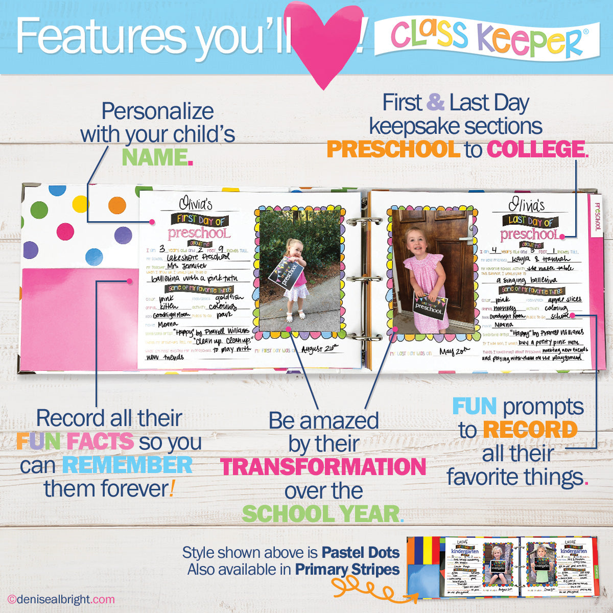 Class Keeper® Easiest School Days Memory Book & Mobile App Membership - Denise Albright® 