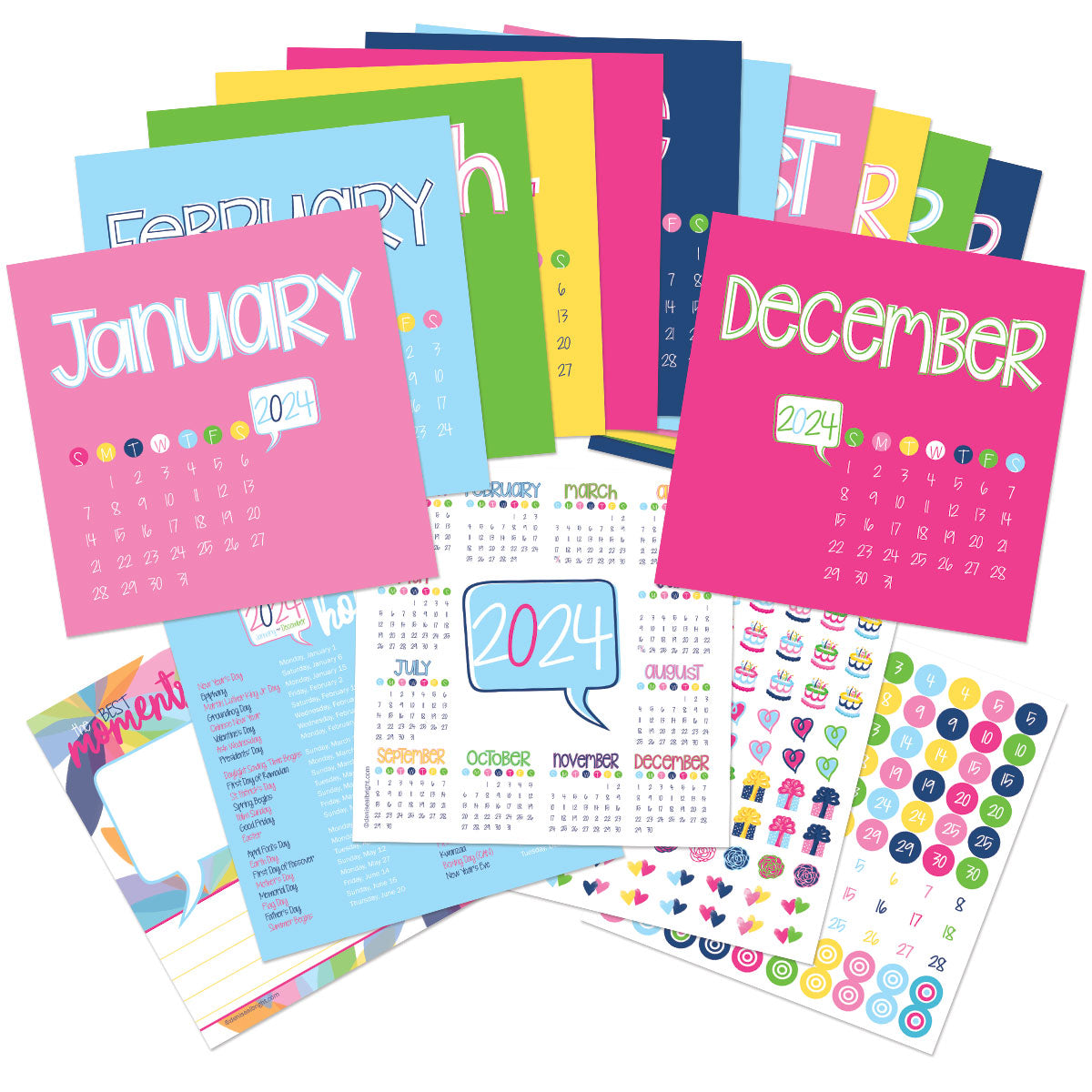 2024 Mini Monthly Desktop Calendar - Denise Albright® 