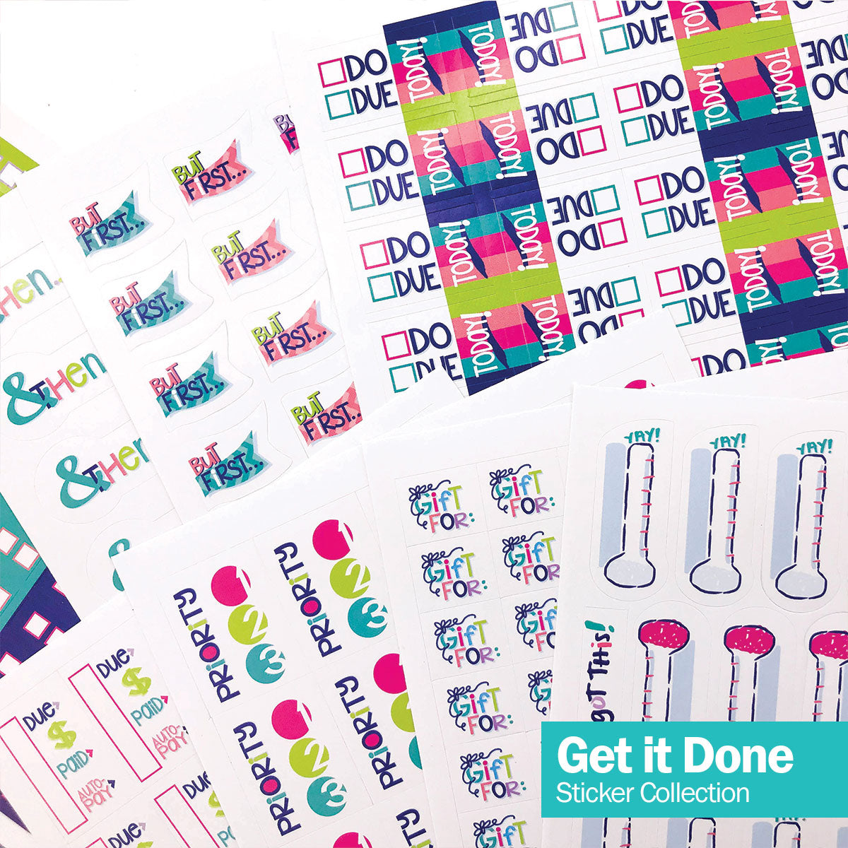 Best Planner Stickers | Family, Work, To-Dos, Events, Goals | 8 Styles - Denise Albright® 