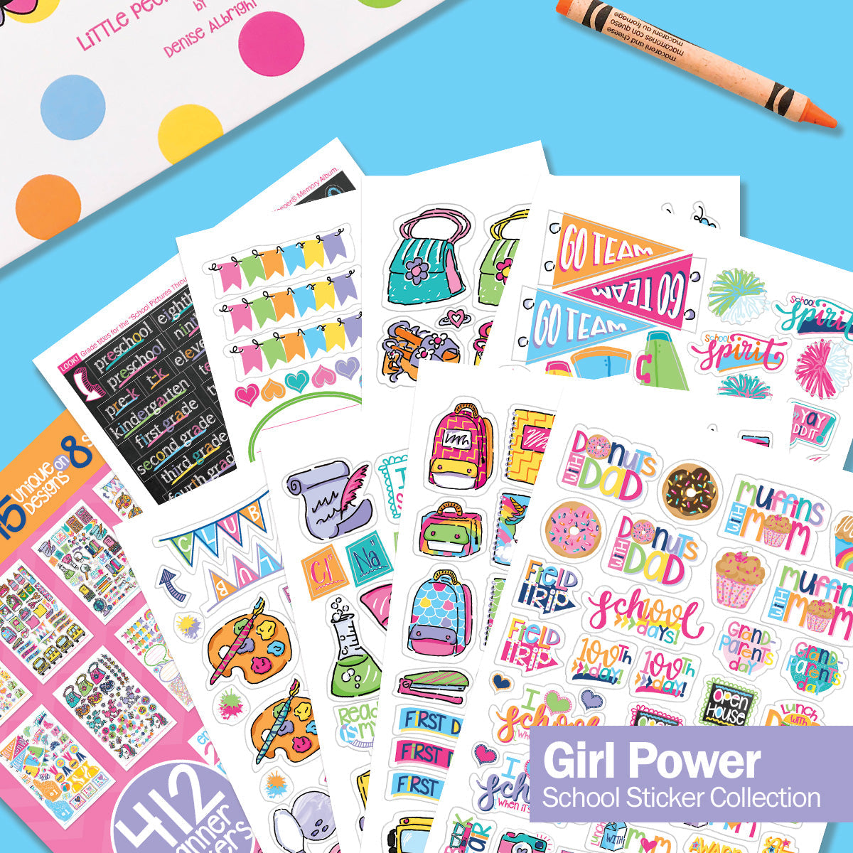 Best Planner Stickers | Family, Work, To-Dos, Events, Goals | 8 Styles - Denise Albright® 
