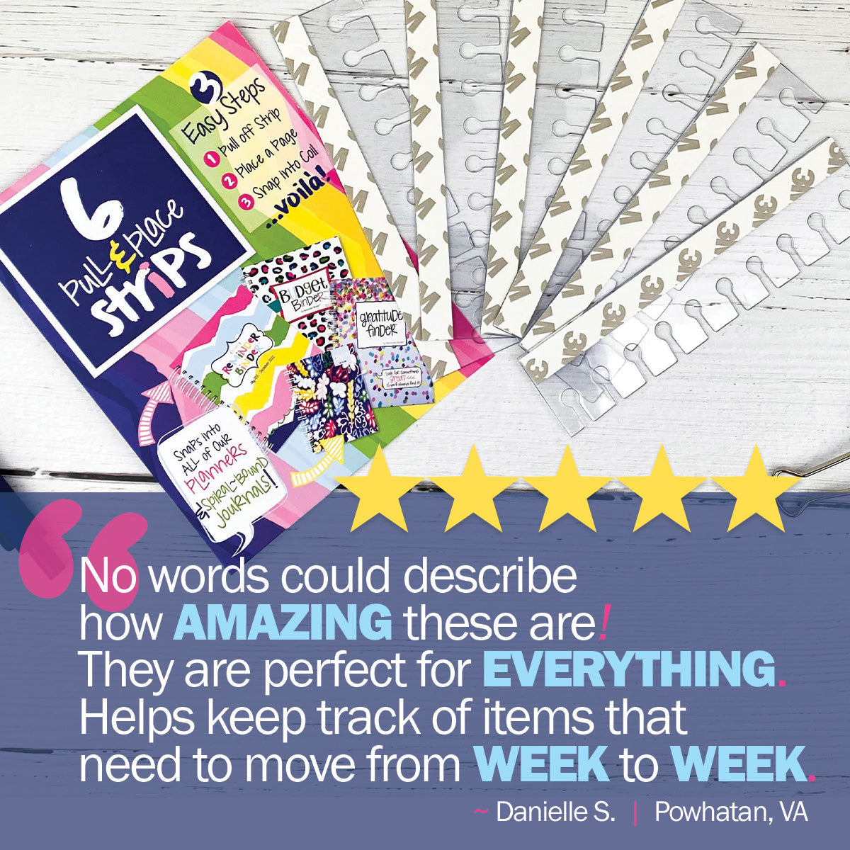 Pull & Place Snap-in Twin Coil Adhesive Strips | Pack of (6) | All Bright & Cheery - Denise Albright® 